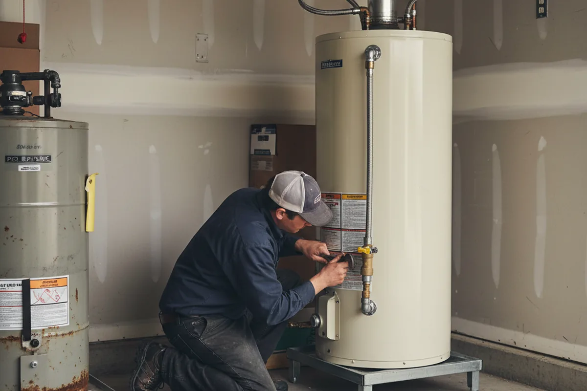 Water heater and shutoff valve replacement in Frankford